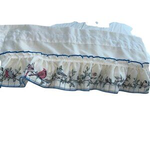 Vintage blue red white Birds Cardinals print valance curtain
